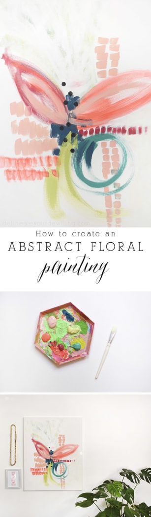 How to create an Abstract Flower art Painting! Step by step instructions on abstract art. Delineateyourdwelling.com