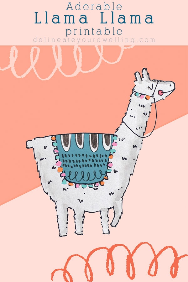 Adorable and whimsical Llama llama Print! Delineate Your Dwelling