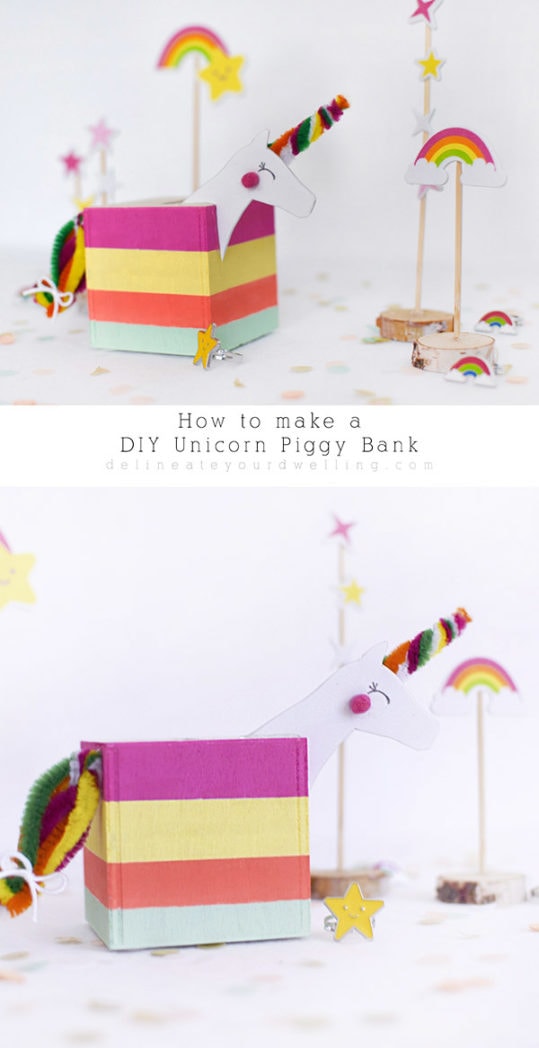 Colorful Rainbow Unicorn Piggy Bank 