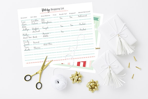 Holiday Shopping List guide