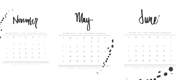 2019 FREE download Hand Lettered Calendar, Delineate Your Dwelling