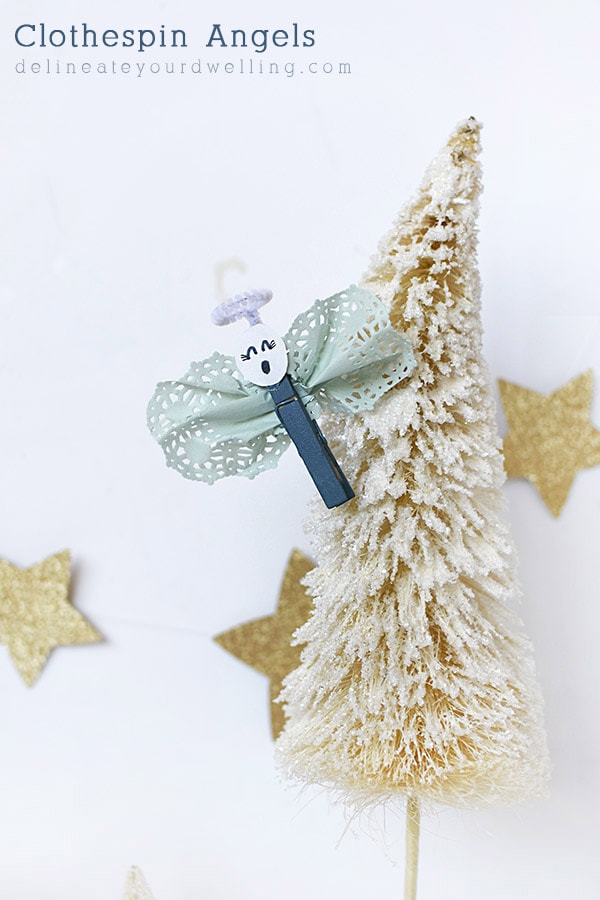 Fun to make Kid Christmas Clothespin Angel craft, Delineate Your Dwelling #kidchristmascraft