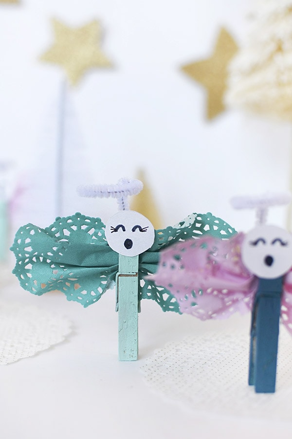 Fun to make Kid Christmas Clothespin Angel craft, Delineate Your Dwelling #kidchristmascraft