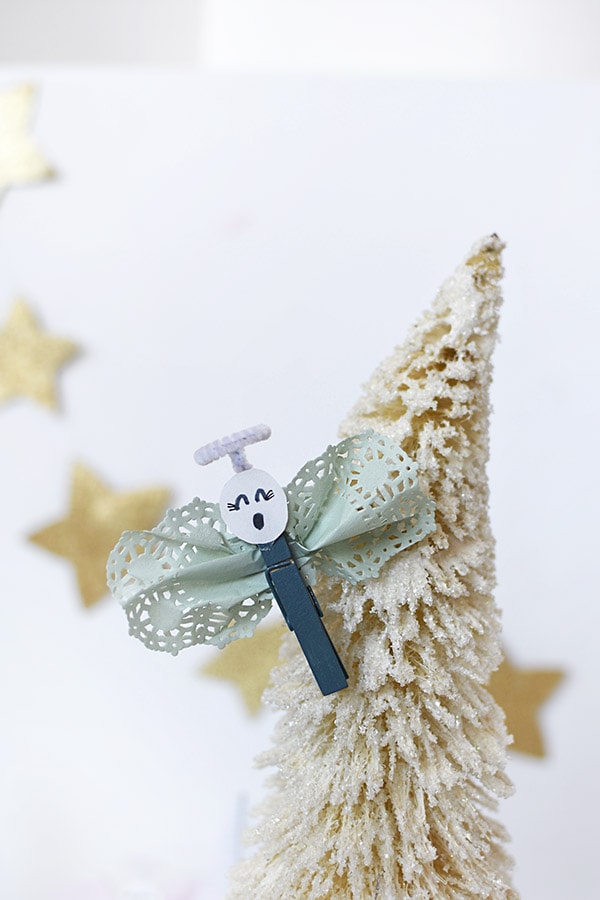 Fun to make Kid Christmas Clothespin Angel craft, Delineate Your Dwelling #kidchristmascraft