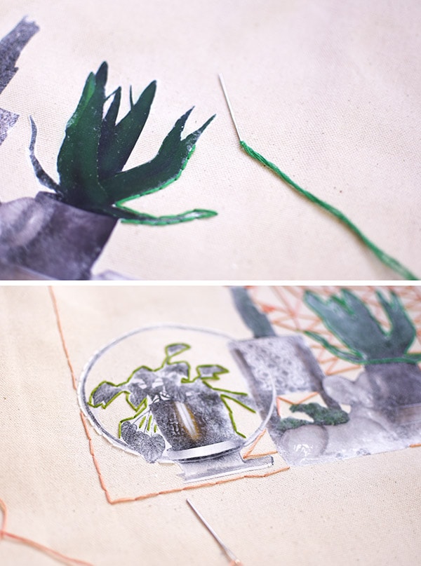 How to create a gorgeous Plant Embroidery Tote Bag. Delineate Your Dwelling #embroiderycraft #totebagcraft