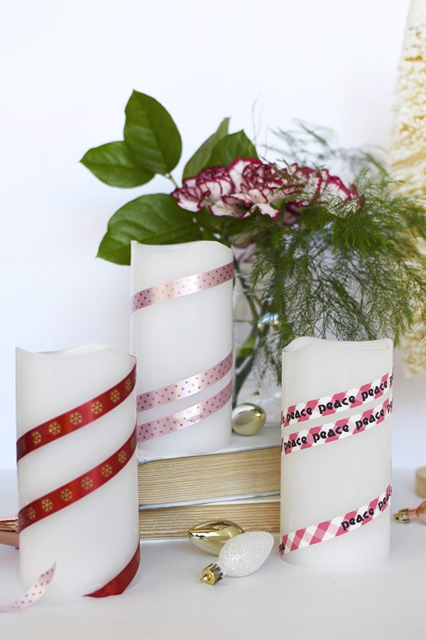 Elegant Ribbon Candles