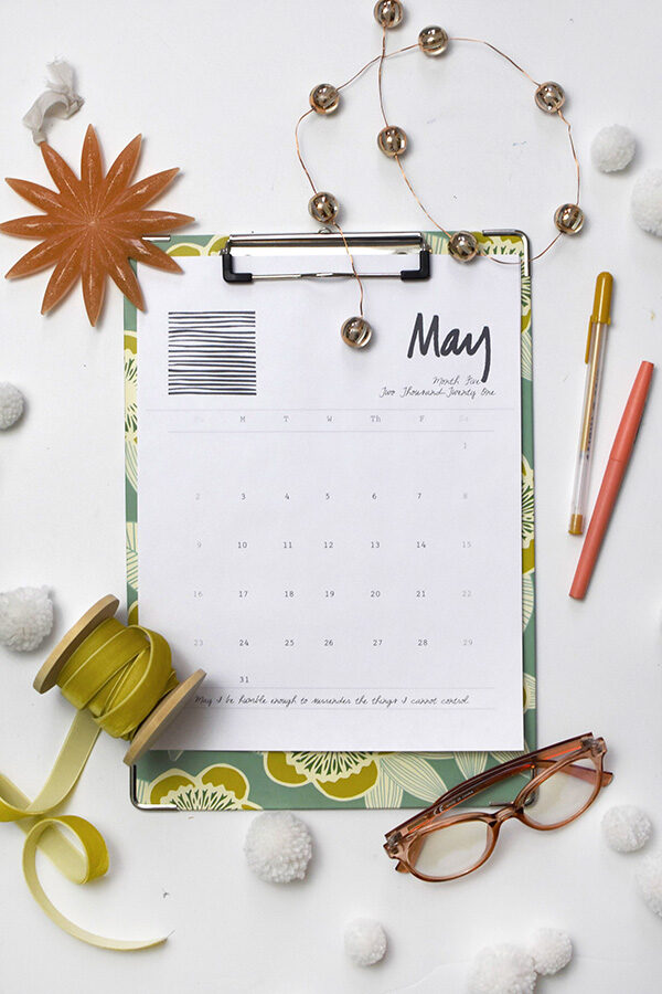 Free May 2021 Printable Calendar