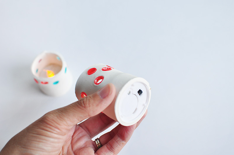 Battery operated candle clay holder