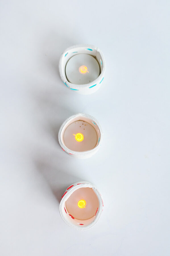 Clay candle holder