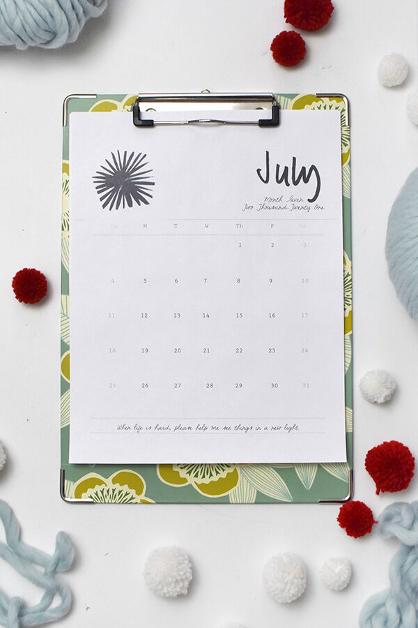 Free July 2021 Printable Calendar