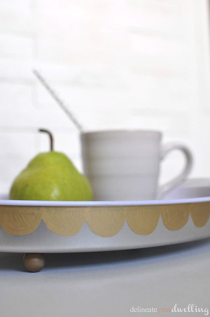 DIY Gold and Bronze Scallop Tray