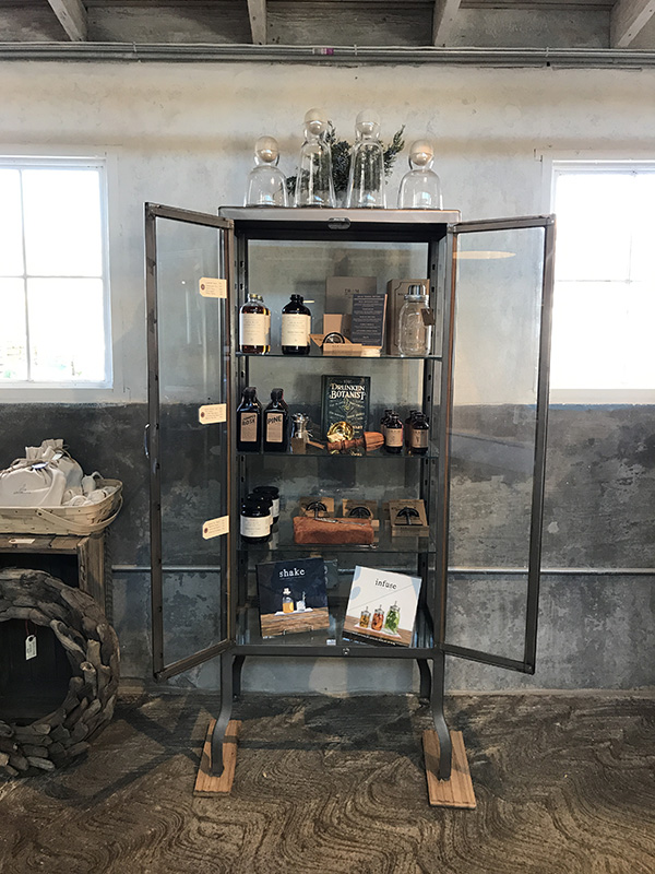 Los Poblanos Farm Shop glass cabinet