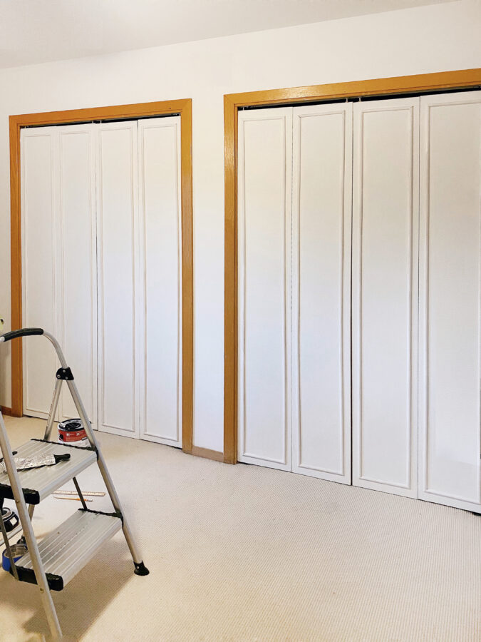 White Wainscoting Trim on Closet