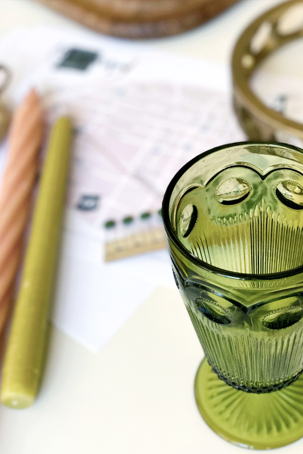 Thrifted Green Goblet