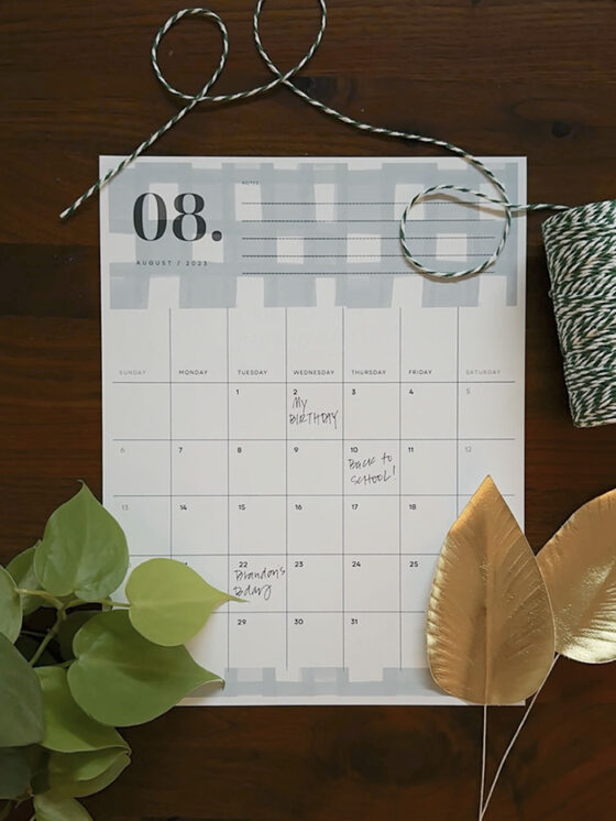2023 Checkerboard Printable Calendar Delineate Your Dwelling