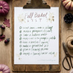 Autumn Bucket List printable