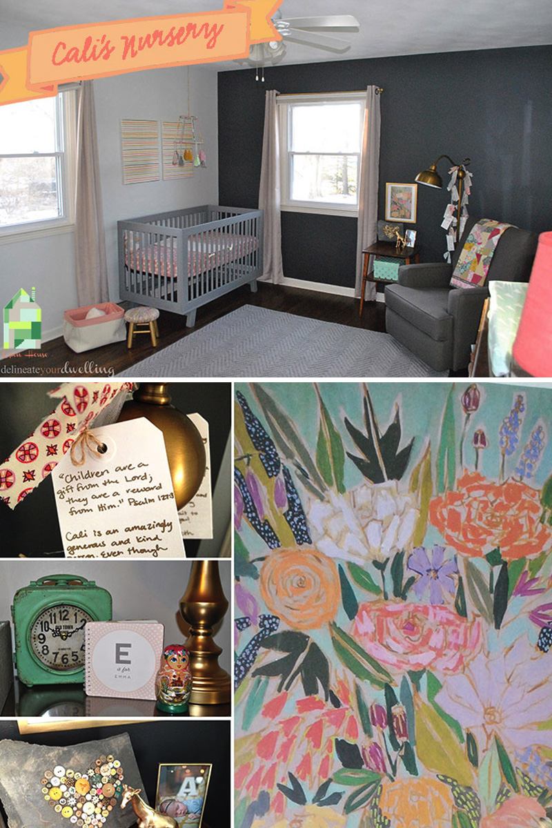 Navy, pink, gray - Baby Girl Nursery