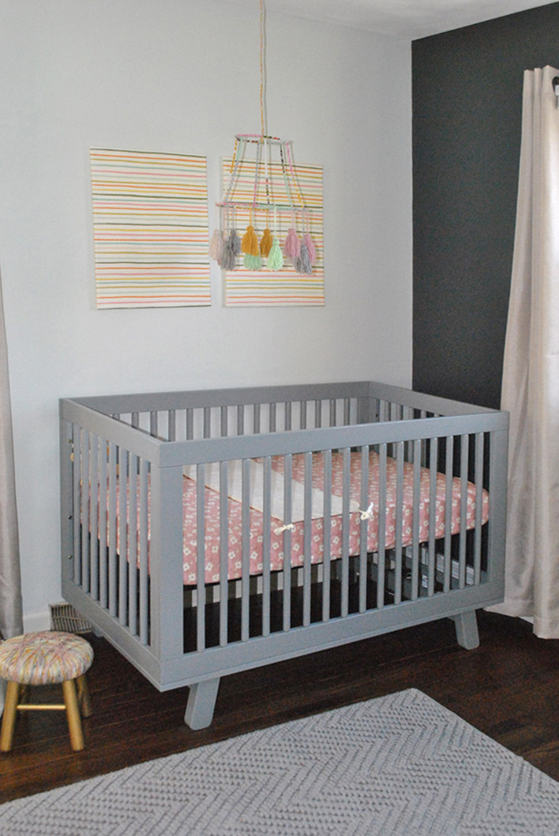 Modern Gray girl's crib