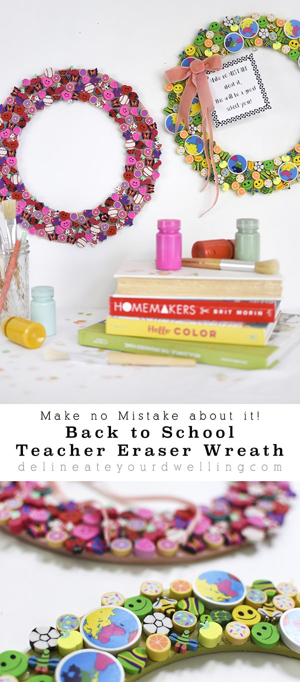 Pink and Green Eraser Wreaths