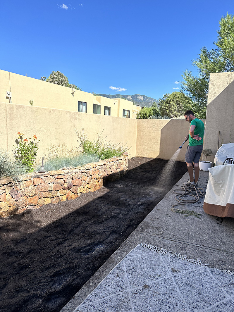 Compacting soil from installed irrigation