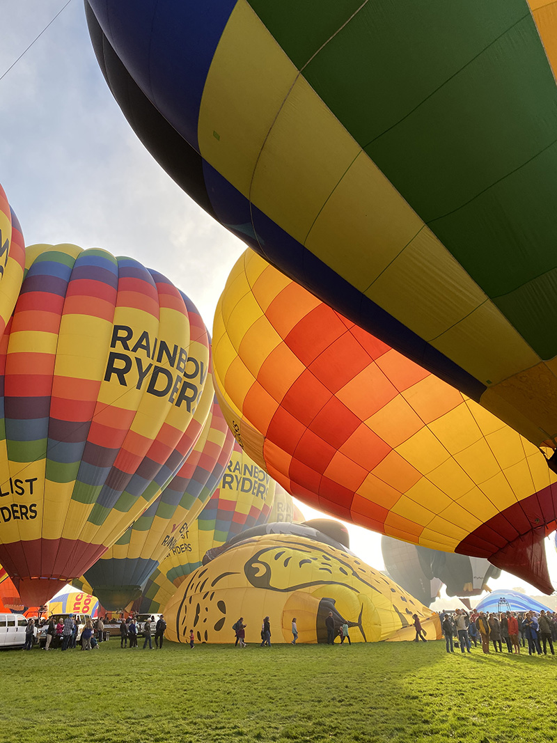 Inflating Hot Air Balloons