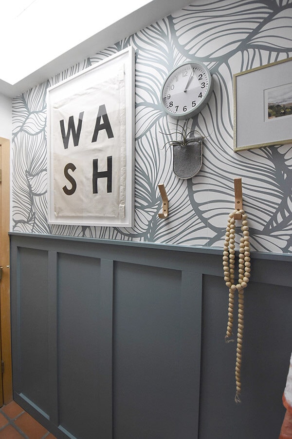 Teal and White bathroom