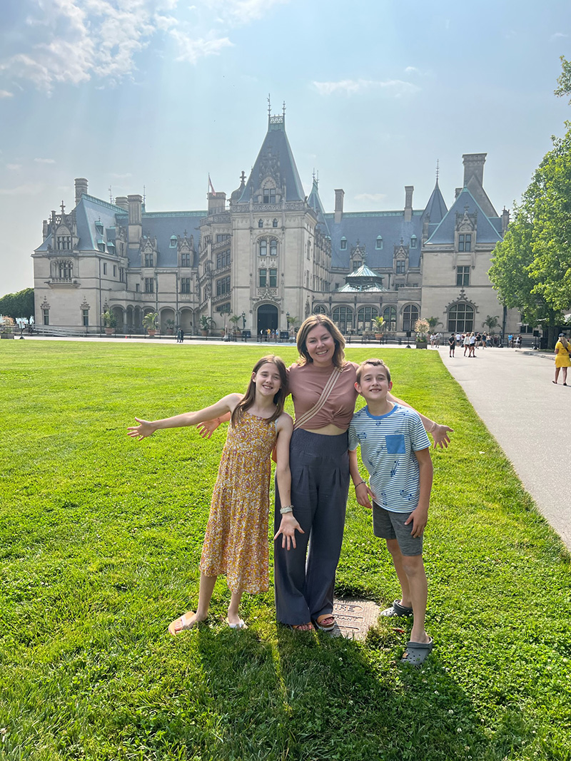 Standing in front of Biltmore home