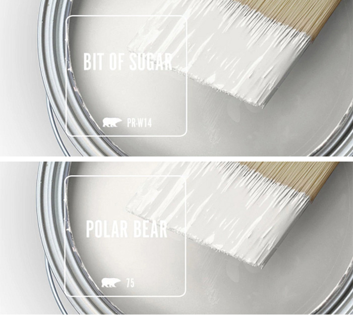 Behr Bit of Sugar White vs Polar Bear