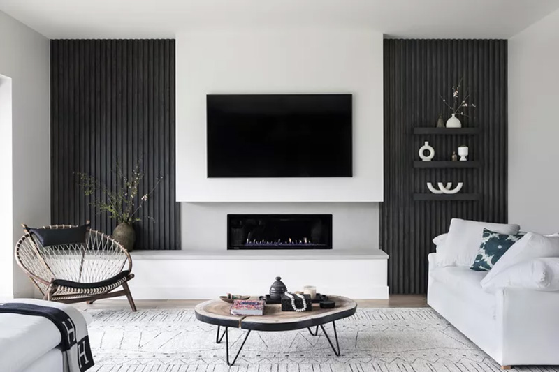 Black and White Minimal Living Room
