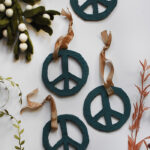 Cardboard Peace Sign ornaments