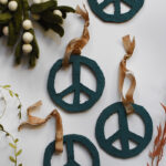 Blue Peace Sign ornaments