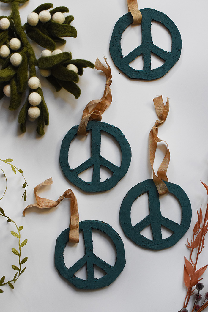 Blue Peace Sign ornaments