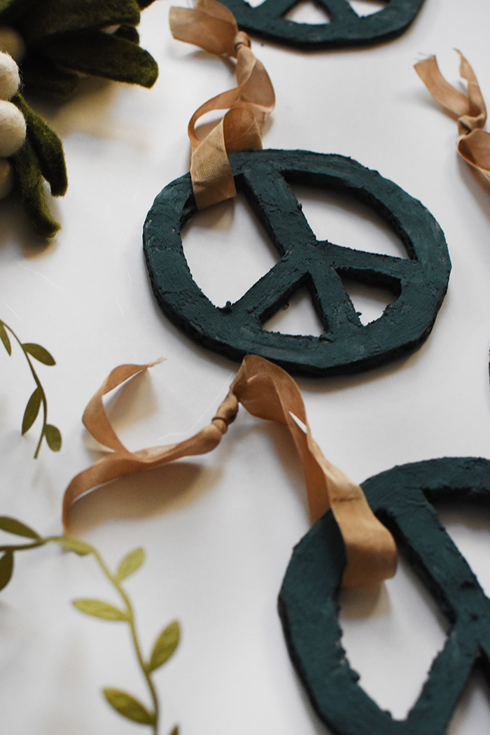 Blue Christmas Peace Sign ornaments