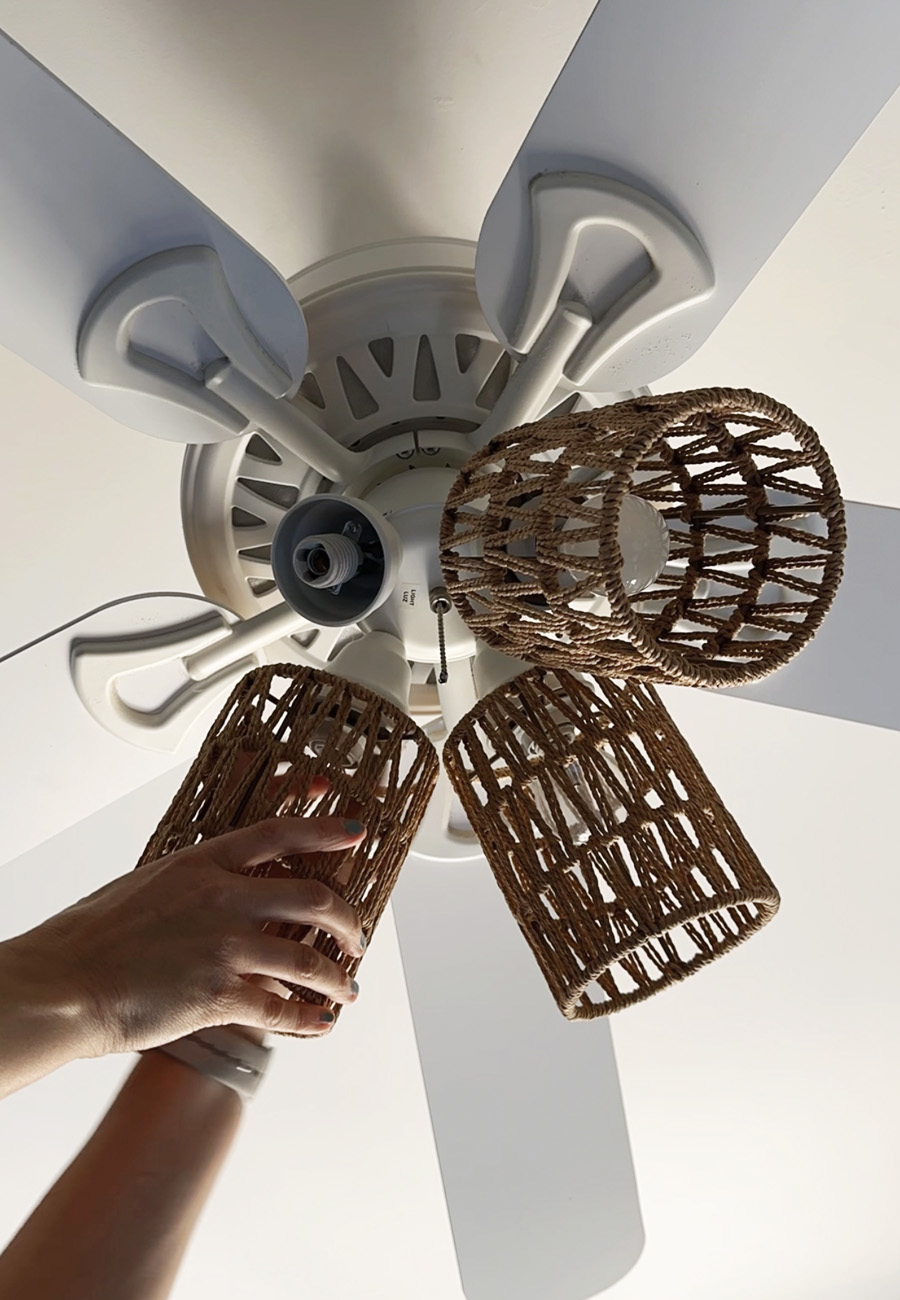 Rattan Ceiling Fan light shades