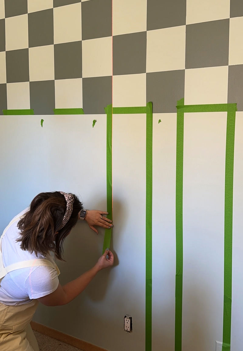 Add painter's tape stripe pattern