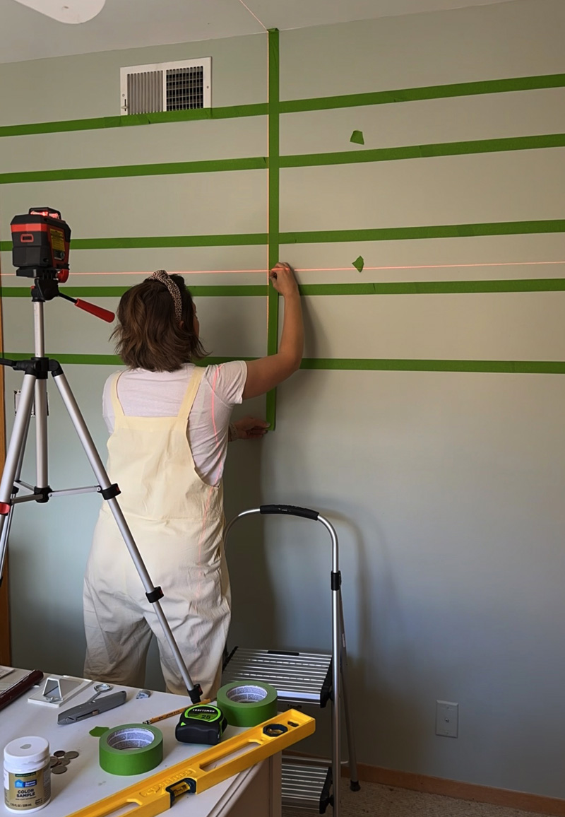 Vertical Painter's Tape line