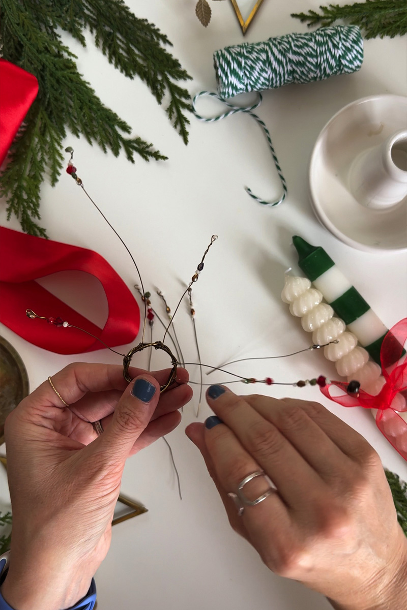 Added beaded wires to cuff
