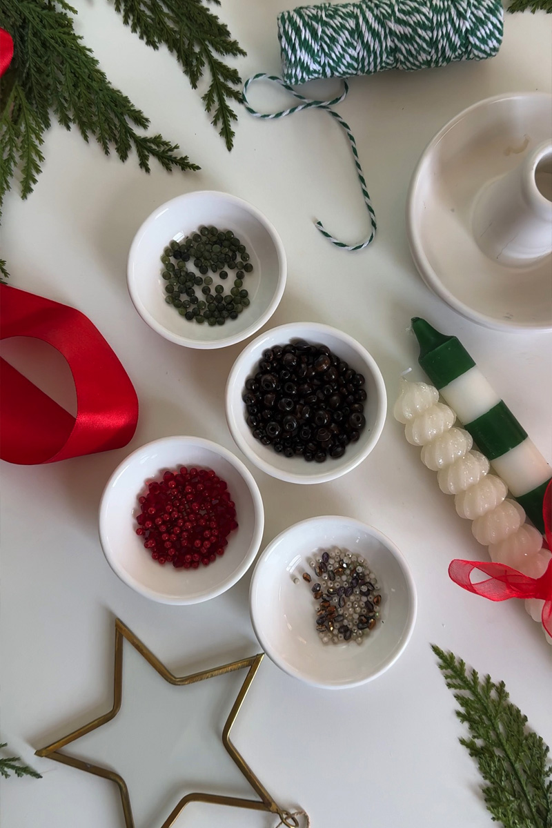 Christmas colored beads