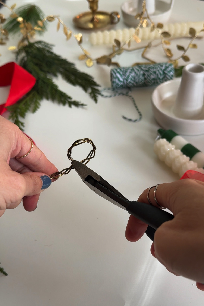 Cut wire into a ring shape