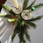 Christmas Beaded Candle Cuffs on white table