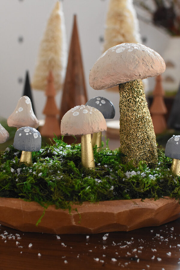 DIY Christmas Mushroom Centerpiece