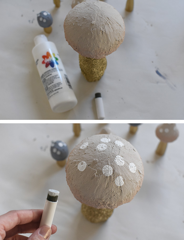 Adding polka dots to mushrooms