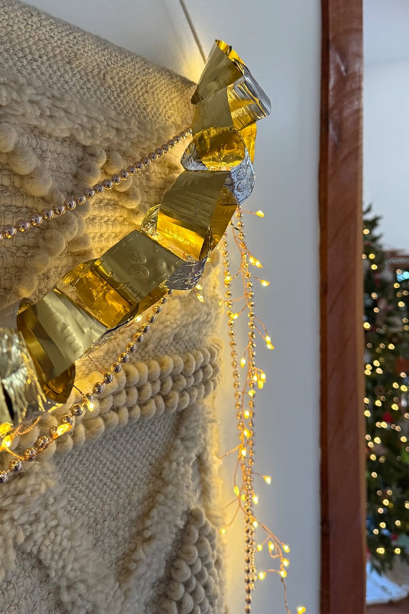 Embossed Gold and Silver Christmas Garland