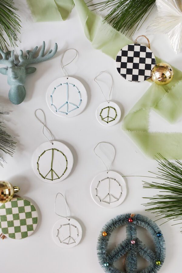 DIY Clay Peace Sign Ornaments