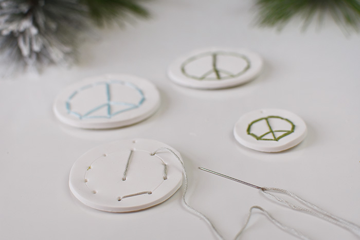 Embroider peace signs