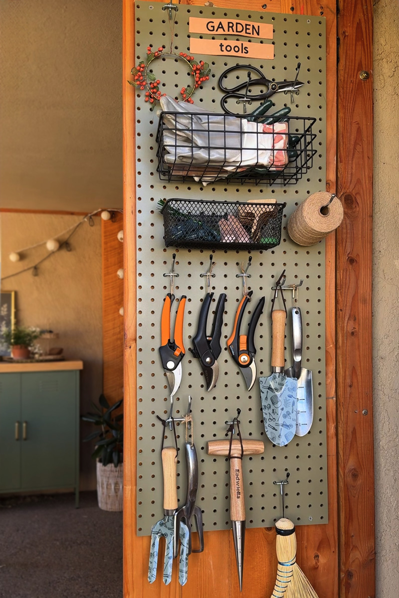 Garden Pegboard for clean tools