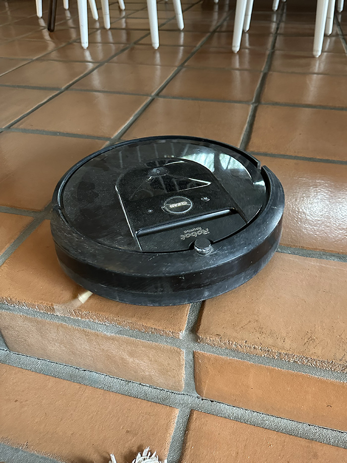 iRobot Roomba sweeping Saltillo Tile floor