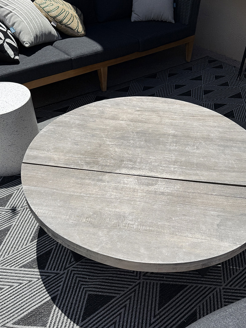 Gray teak table