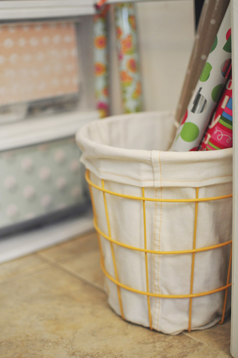 Basket of wrapping paper