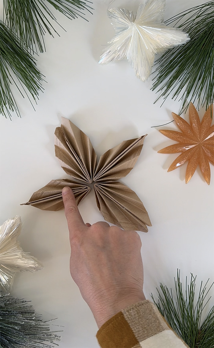 Coffee Filter Folded Concertina Star